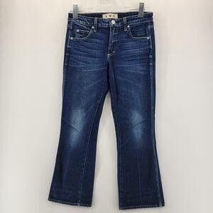 AMO Jeans Womens 27 Jane True Blue Cropped Bootcut Mid Rise Designer USA
